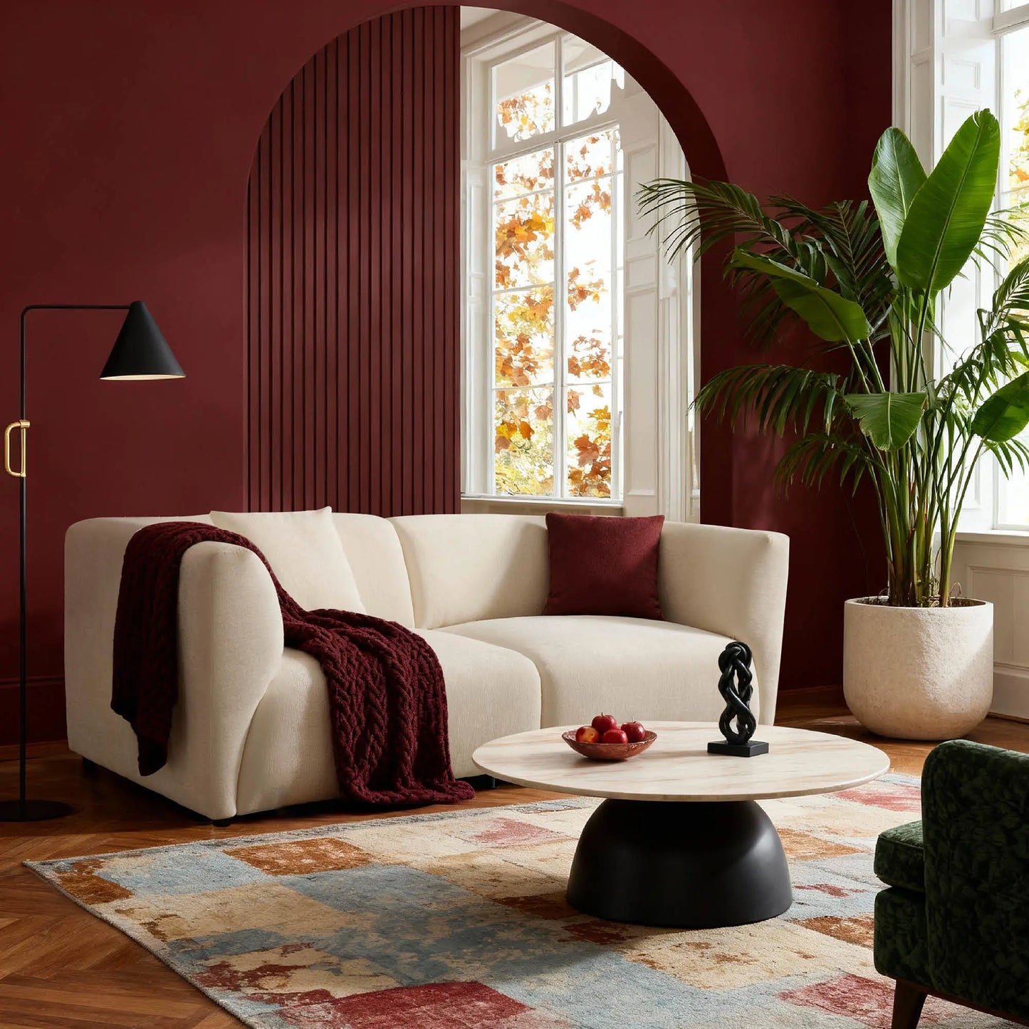 Chenille Sectional Sofa (91")