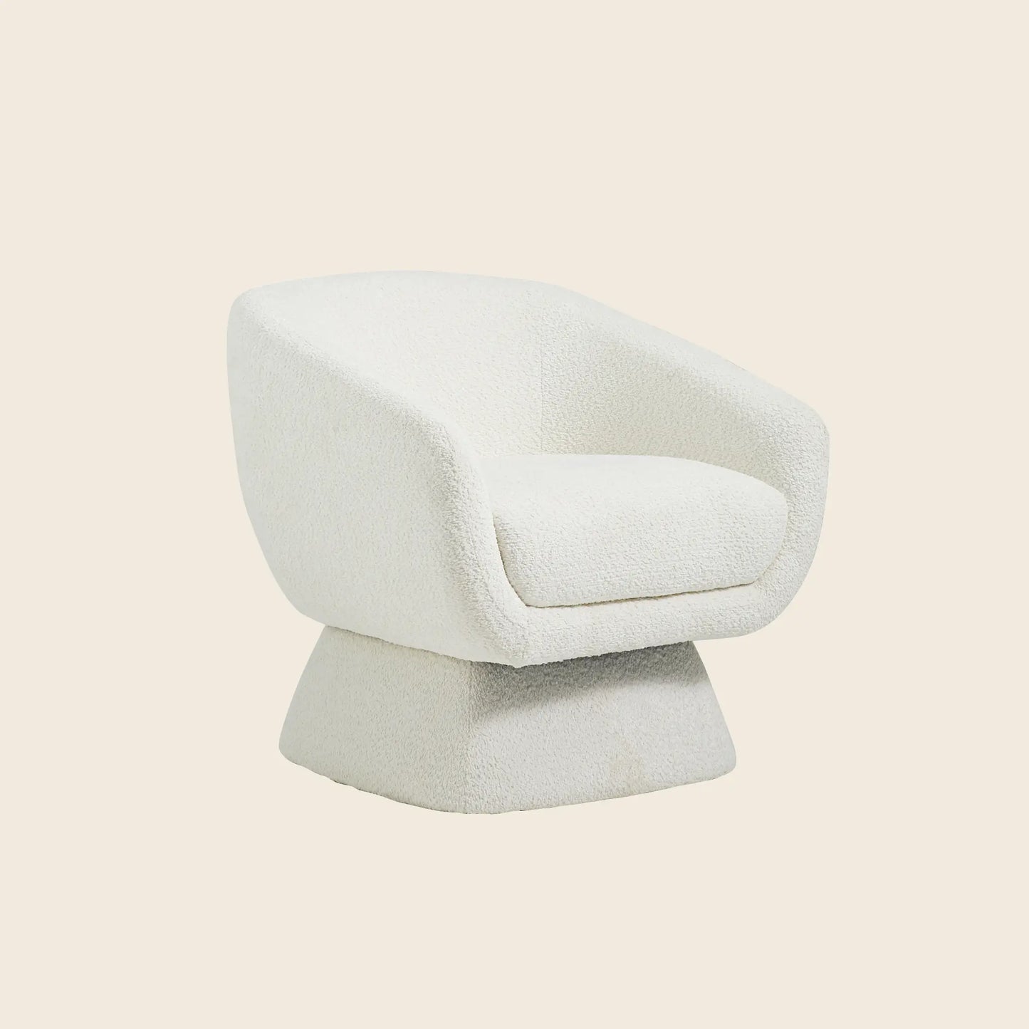 Boucle Barrel Swivel Chair