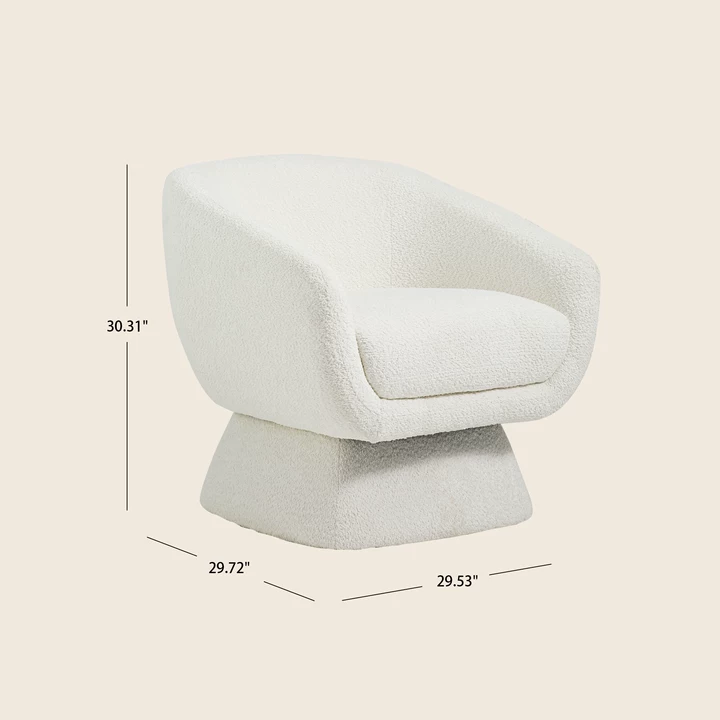 Boucle Barrel Swivel Chair