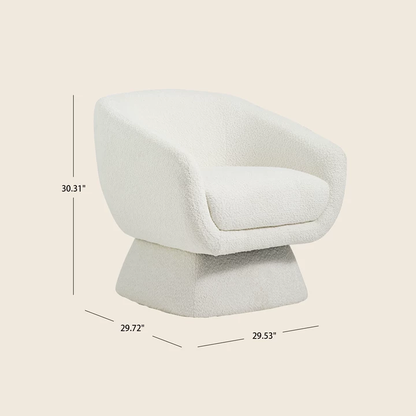 Boucle Barrel Swivel Chair